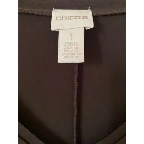 Chicos Women's V-Neck Brown Blouse With Shoulder Zippers Polyester/Spandex - Picture 5 of 7